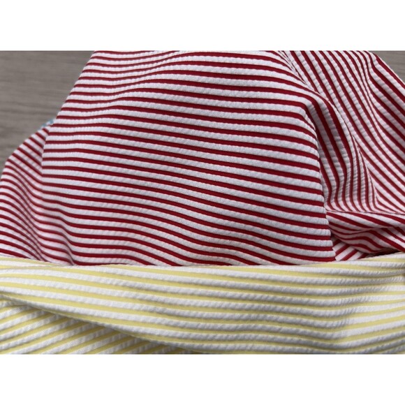 Lands End Pastel Rainbow Seersucker Striped Tankini top Size 22W red yellow swim - Picture 5 of 7